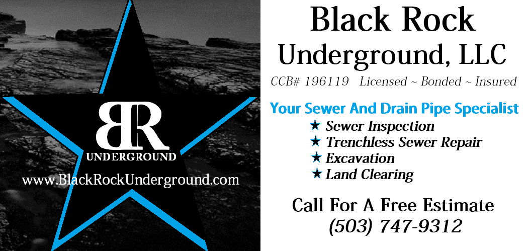 Black Rock Underground LLC Trenchless Sewer Repair Troutdale Oregon. Sewer scope inspection Troutdale OR.