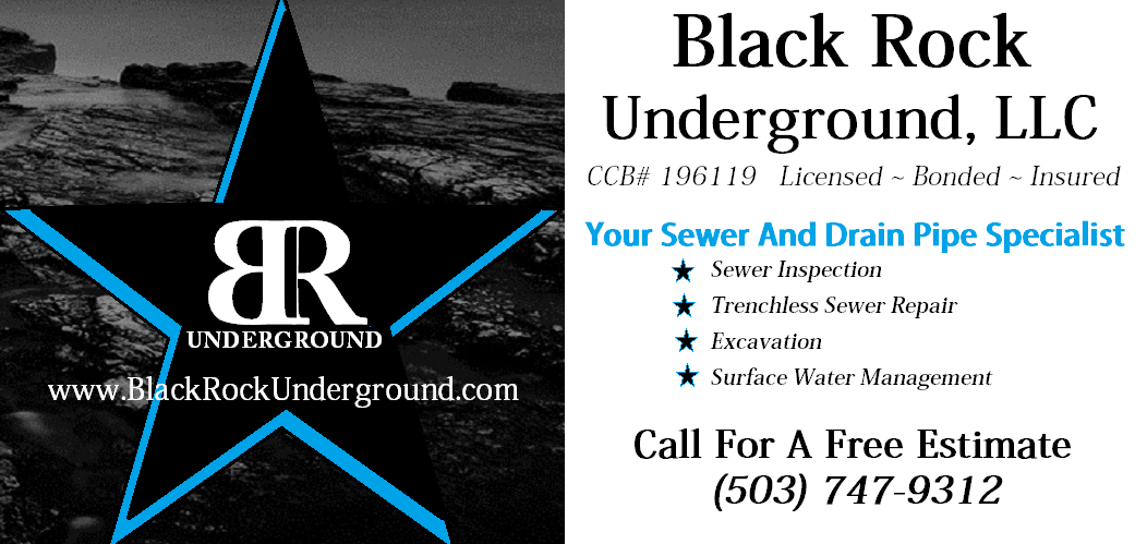 Black Rock Underground LLC Trenchless Sewer Repair Dundee Oregon. Sewer scope inspection Dundee OR.