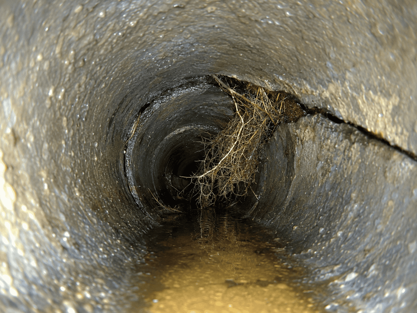 clearly visible defect, preferably root intrusion or an offset joint